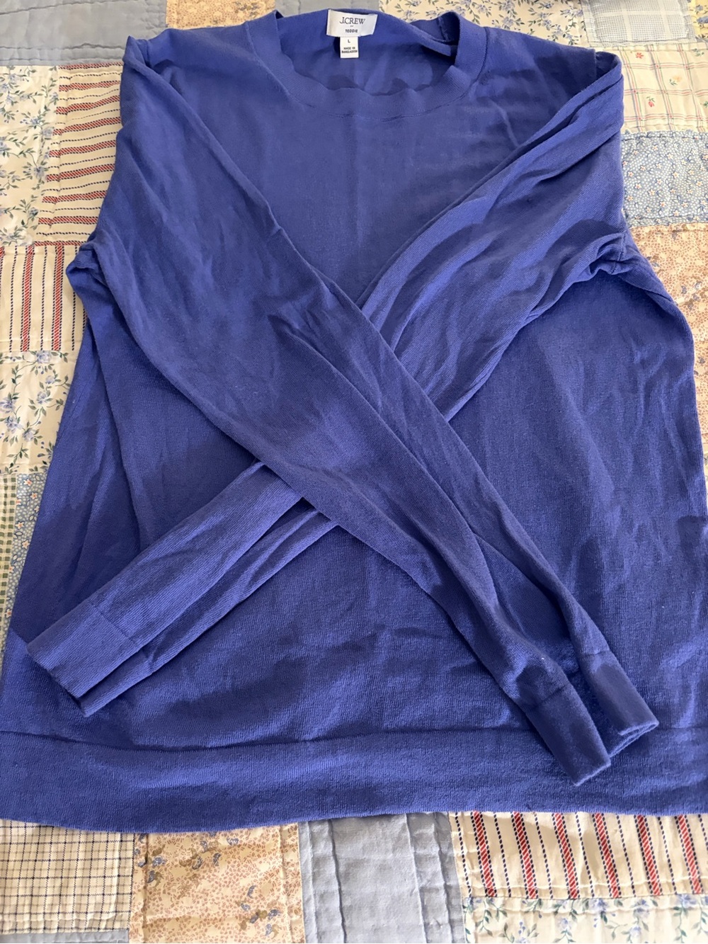 J. Crew Factory Cotton Teddie Sweater, Size Large